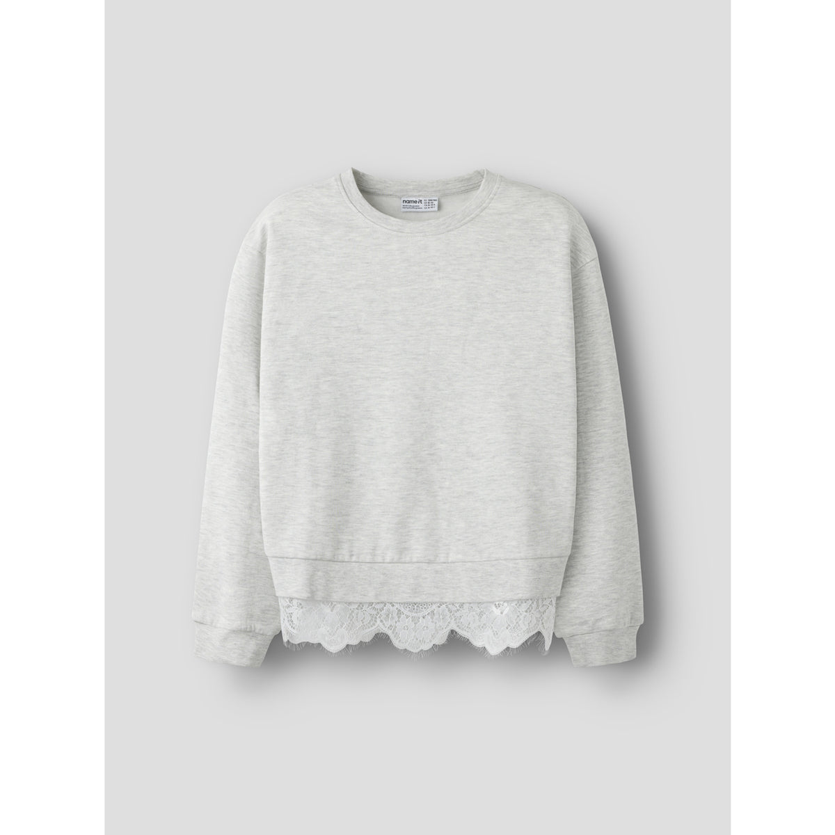 Name It Light Grey Melange Nkfrolinea Ls Nreg Swe Bru
