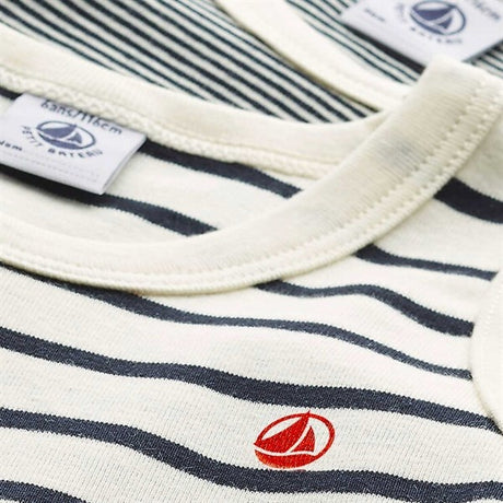 Petit Bateau Undertrøje 2-pak White/Navy Stripes 2