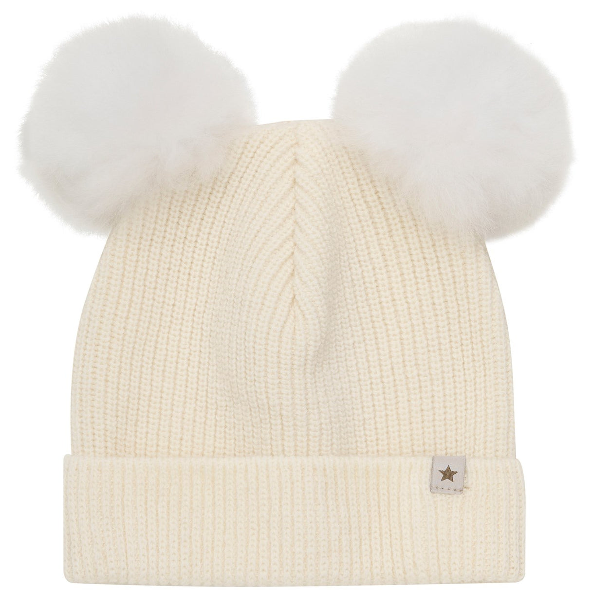 Huttelihut Snow White Hue Knit m. Alpaca Pompoms