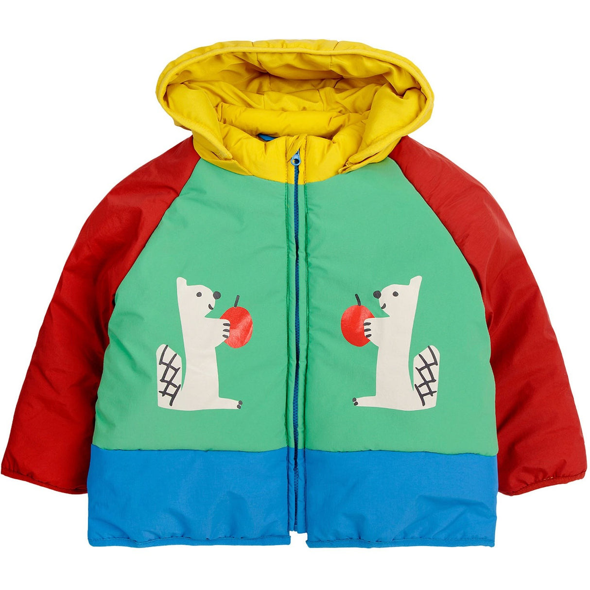 Bobo Choses Green Hungry Squirrel Hooded Jakke