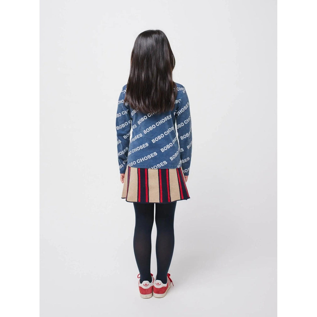 Bobo Choses Midnight Blue All Over Rib Turtle Neck Bluse