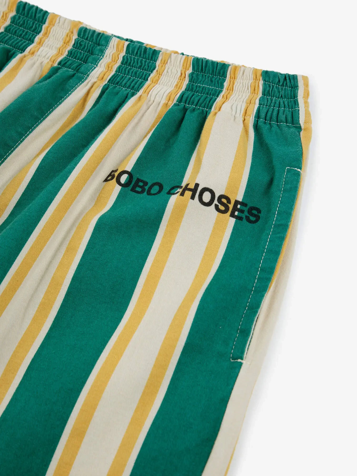 Bobo Choses Dark Green Stripes Straight Bukser