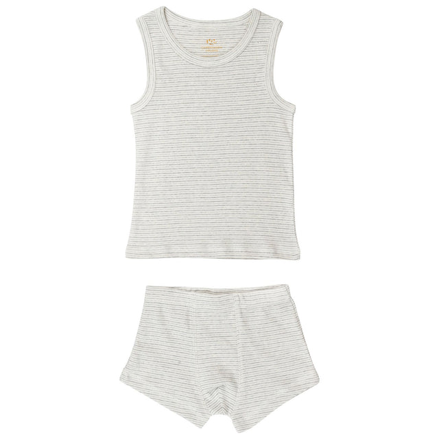 COPENHAGEN COLORS Grey Stripe Tank-Top And Boxershorts Striped