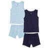 COPENHAGEN COLORS Lt.Blue/ Navy Comb. Core Rib Jersey 2Pack Tank-Top og Boxershorts