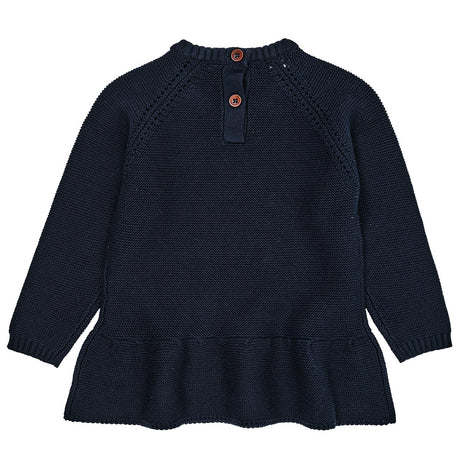 COPENHAGEN COLORS Navy Strikket Bluse m. Flæse