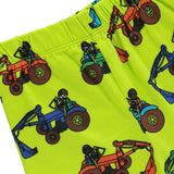 Småfolk Bright Green Cykelshorts Med Traktorer 4