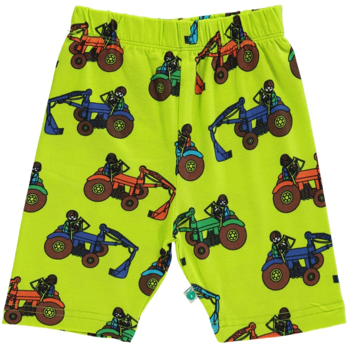 Småfolk Bright Green Cykelshorts Med Traktorer 5