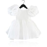 Dolly by Le Petit Tom White Dolly World V-Back Puff Sleeve Organza Tutu Kjole