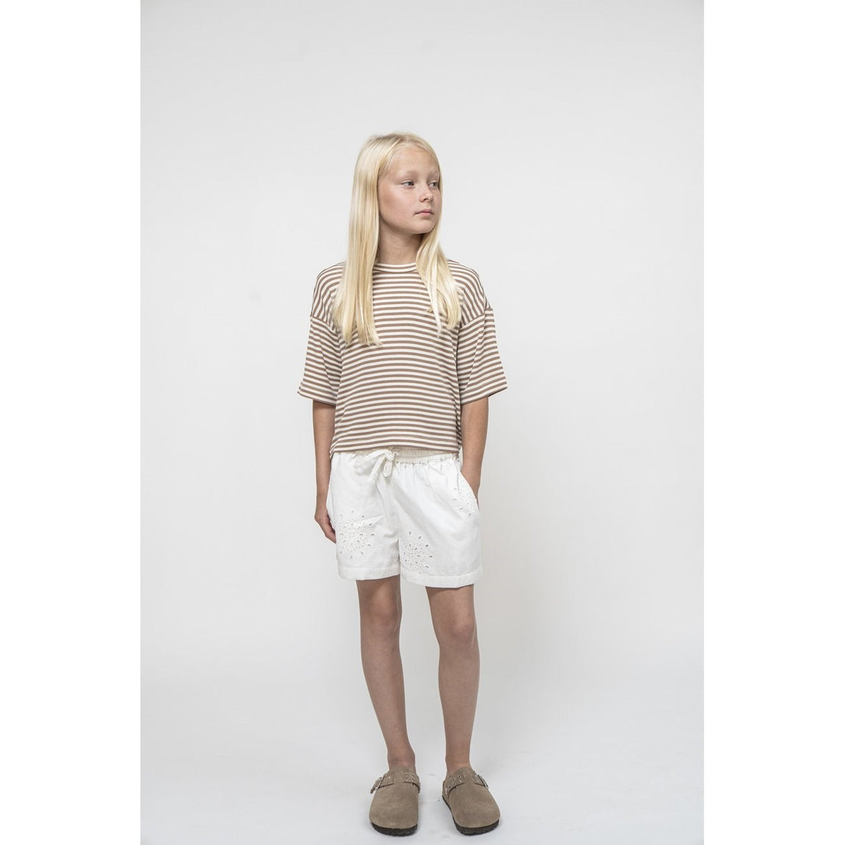 Sofie Schnoor Beige Striped T-Shirt 3