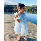 Dolly by Le Petit Tom Allover Butterflies Tutu Kjole Blue