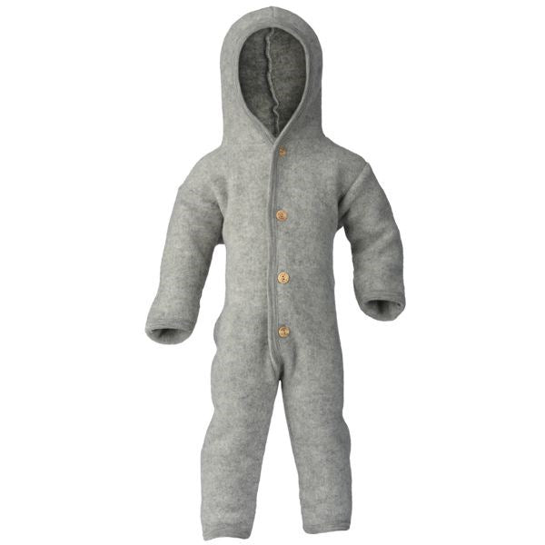 Engel Hooded Heldragt m. Knapper Light Grey Mélange