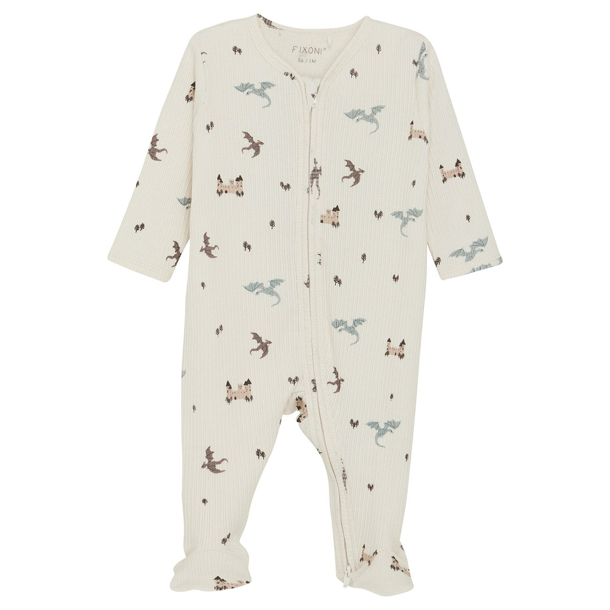 FIXONI Silver Blue Nightsuit Ls W. Feet Rib