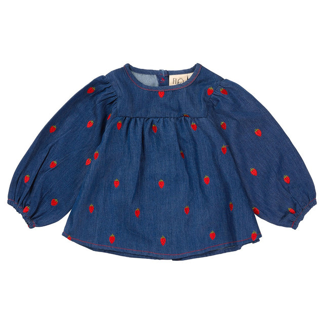 Flöss Berry Denim Colette Bluse