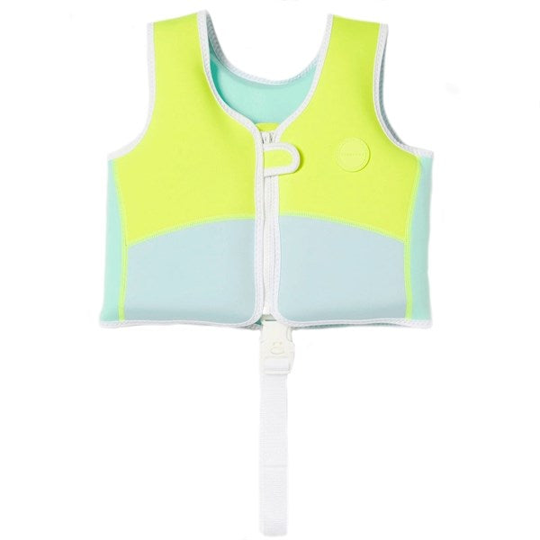 SunnyLife Svømmevest Salty the Shark Aqua Neon Yellow