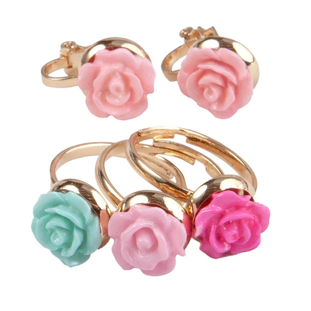 Great Pretenders  Boutique Rose Rings & Earring Set