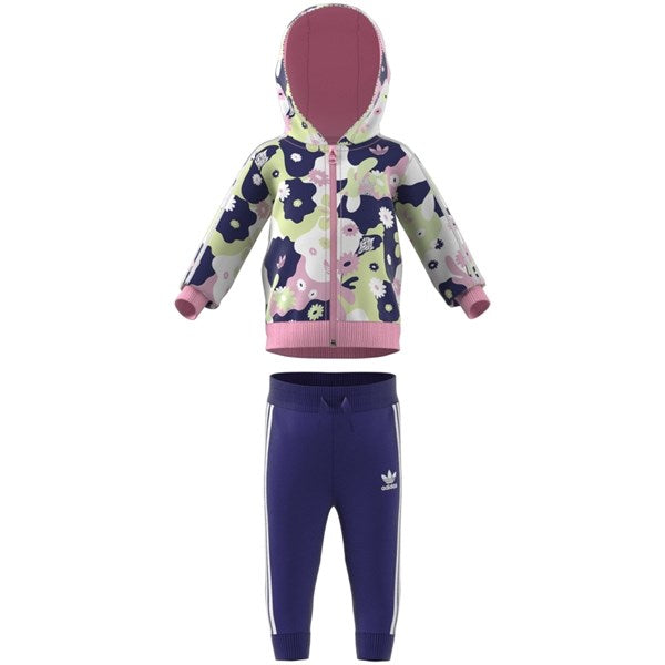 adidas Flower Print Zip Hoodie Sæt