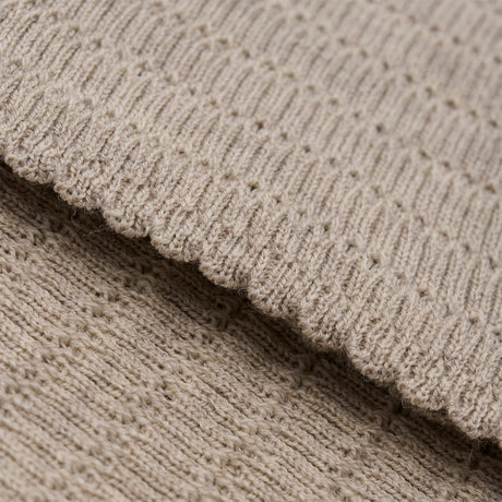 Huttelihut Light Taupe Tæppe Wool Knit 80X80 Cm