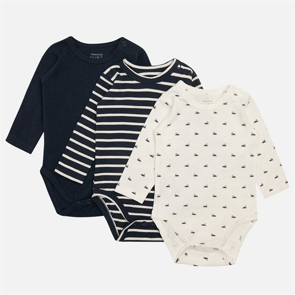 Hust & Claire Baby Navy Bertram 3-pak Body NOOS