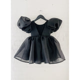 Dolly by Le Petit Tom Black Dolly World V-Back Puff Sleeve Organza Tutu Kjole