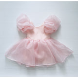 Dolly by Le Petit Tom DollyPink Dolly World V-Back Puff Sleeve Organza Tutu Kjole