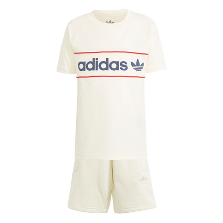 adidas Originals Ivory/Night Indigo/Red Shorts Tee Sæt