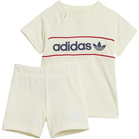 adidas Originals Ivory/Night Indigo/Red Shorts Tee Sæt