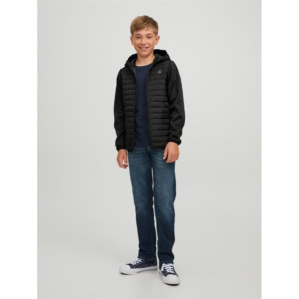 Jack & Jones Junior Black Multi Quiltet Overgangsjakke Noos