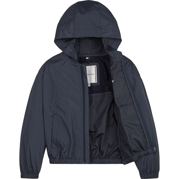 Tommy Hilfiger Hero Taping Windbreaker Pige Jakke Twilight Navy 3