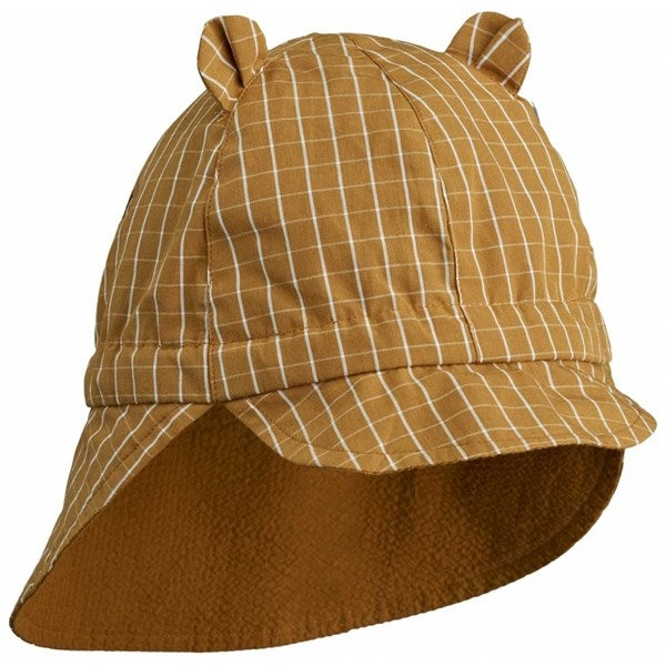 Liewood Gorm Reversible Seersucker Solhat Golden Caramel/White