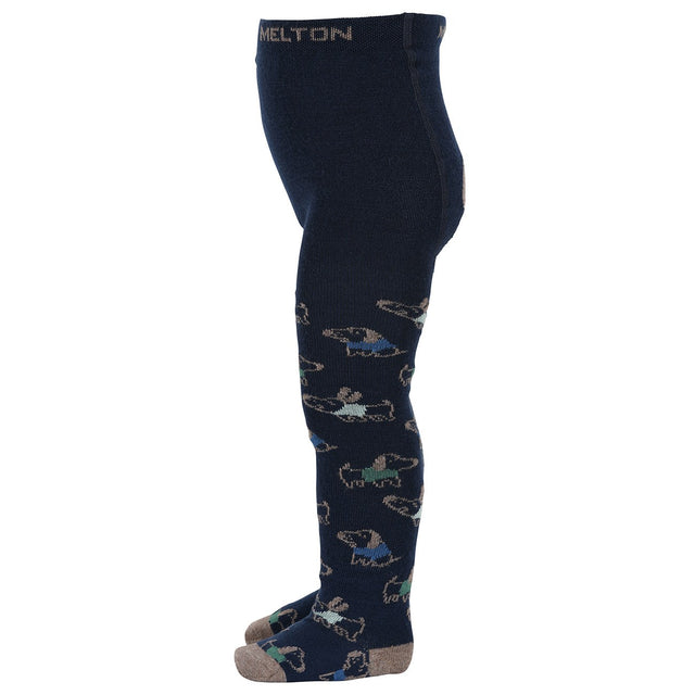 MELTON Peacoat Blue  Dog fun tights