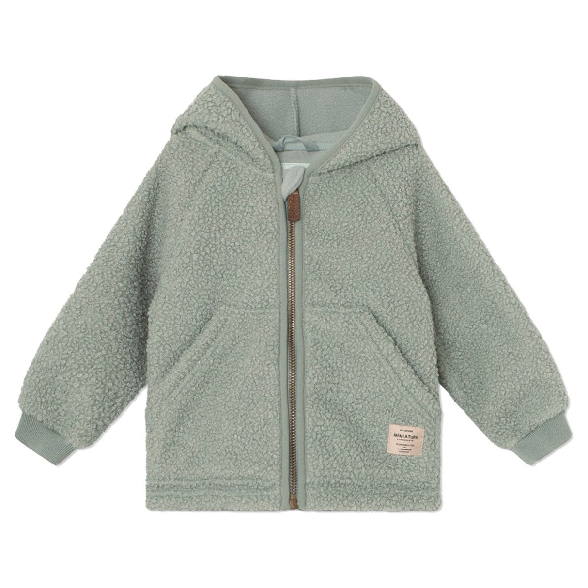 Mini A ture Pale Green Liff Teddy Fleece Jakke