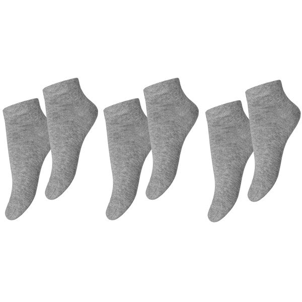 MP 99012 Plain Cotton Footie 491 Grey Mel 3-Pak