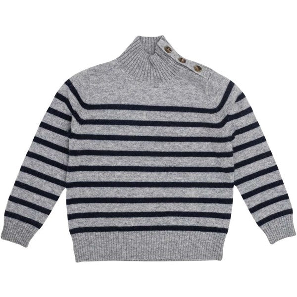 HOLMM Oxford Stripe Opal Cashmere Strik Pullover