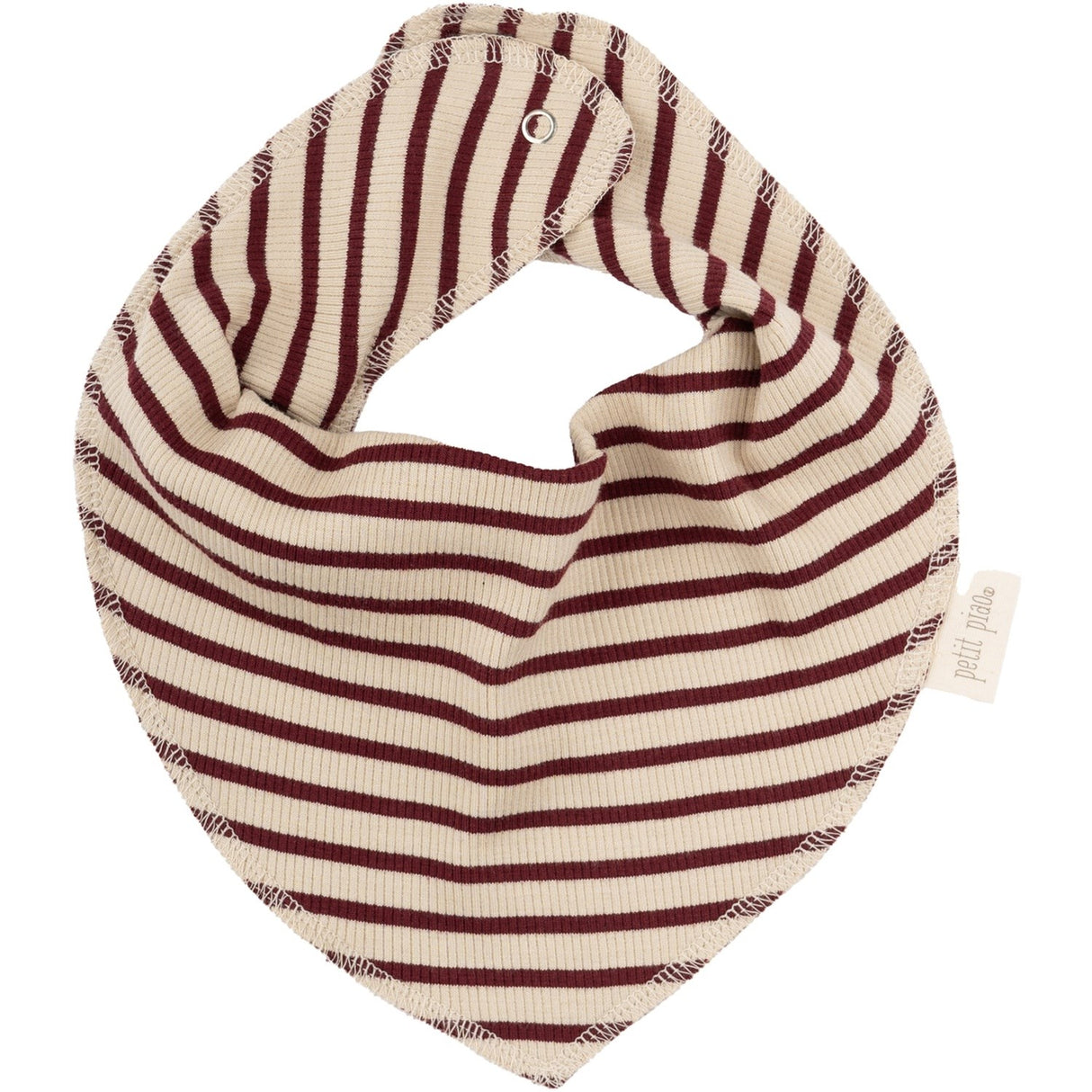 Petit Piao Dark Cherry/Dark Off White Savlesmæk Modal Striped