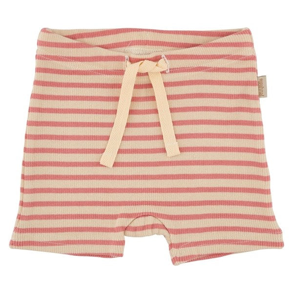 Petit Piao Dark Peach/Cream Shorts Modal Striped