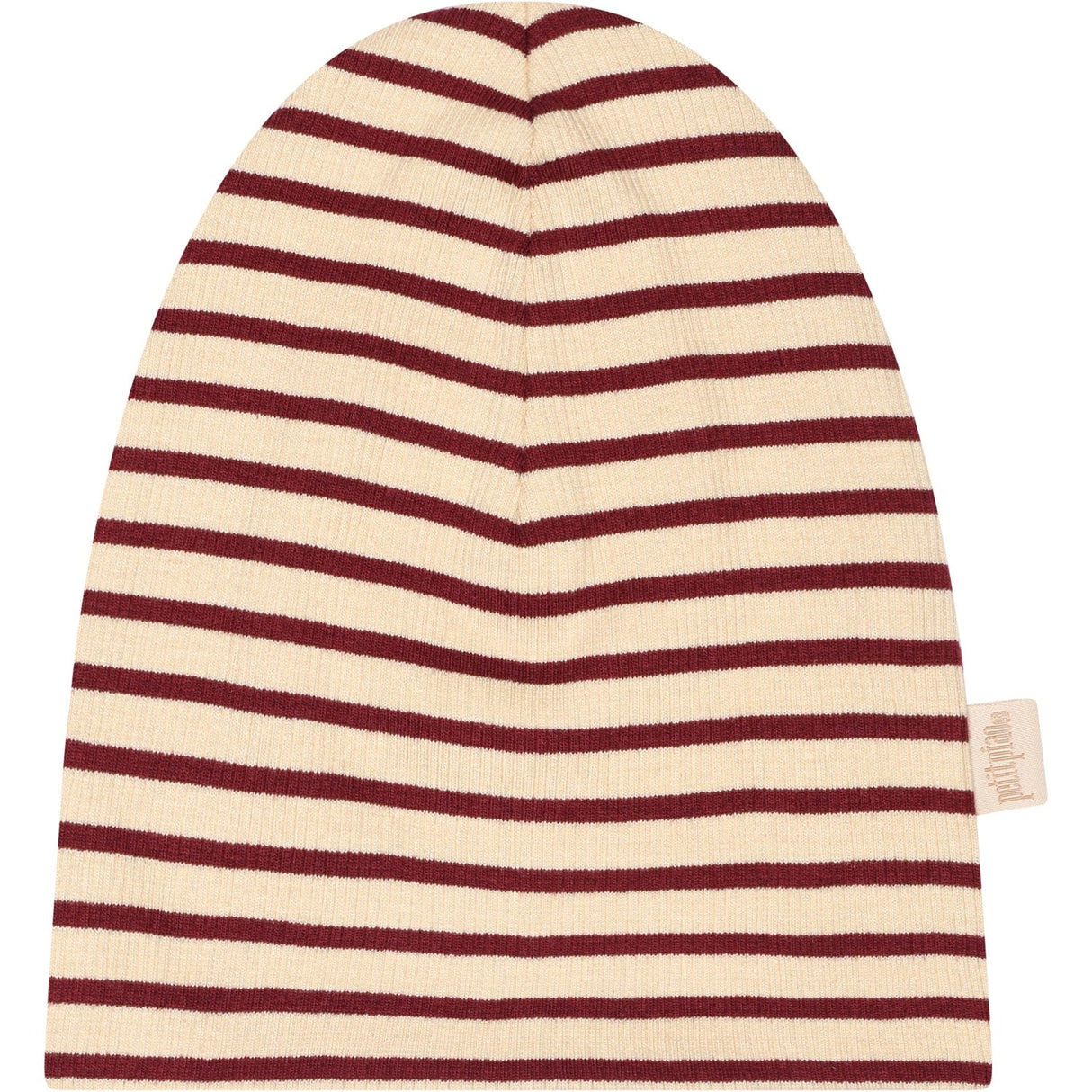 Petit Piao Dark Cherry/Dark Off White Beanie Modal Striped