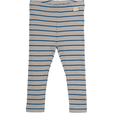 Petit Piao Deep Cobalt/Grey Stone Leggings Modal Thin Striped