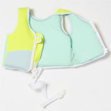 SunnyLife Svømmevest Salty the Shark Aqua Neon Yellow 5