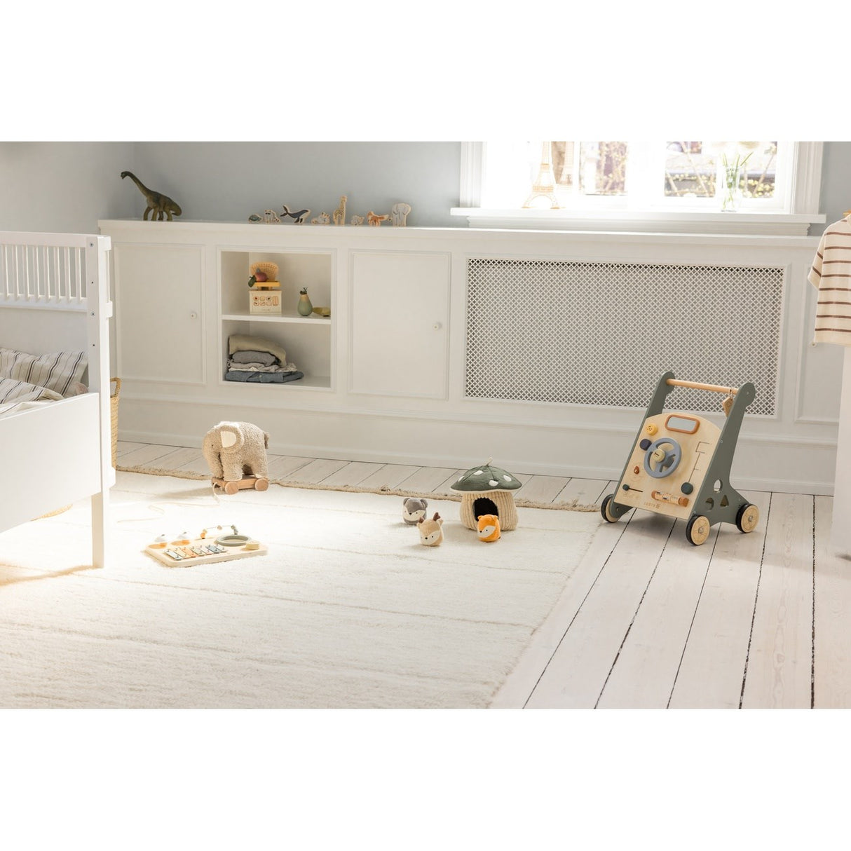 Sebra Wooden Aktivitets Gåvogn Car