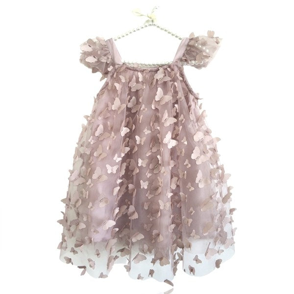 Dolly by Le Petit Tom Allover Butterflies Tutu Kjole Mauve