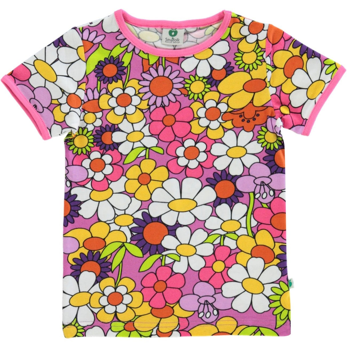 Småfolk Spring Pink T-Shirt Med Blomster