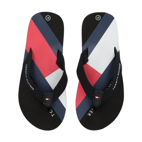 Tommy Hilfiger Flag Print Flip Flop Black