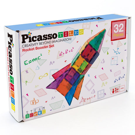 Picasso Tiles Rocket Booster Magnetic Tiles set 32pcs