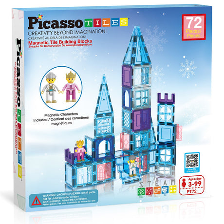 Picasso Tiles 72 pc Ice Winter Theme Magnetic Tiles set