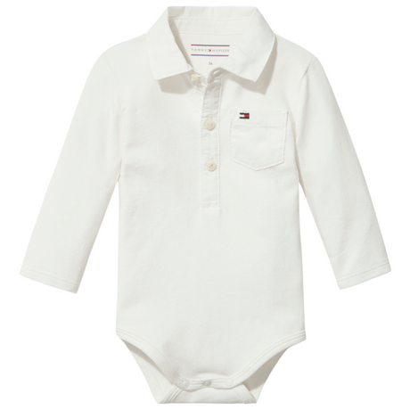 Tommy Hilfiger Baby Boy Poplin Collar Body L/S Marshmallow