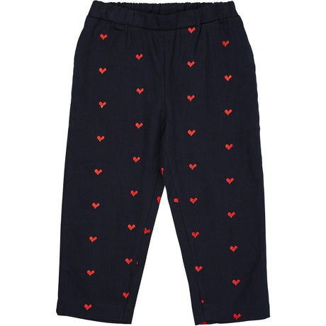 Copenhagen Colors Navy W. Red Hearts Twill Heart Bukser