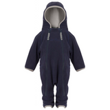 Ver de Terre Doubleface Babysuit Fleece Navy/Mocca