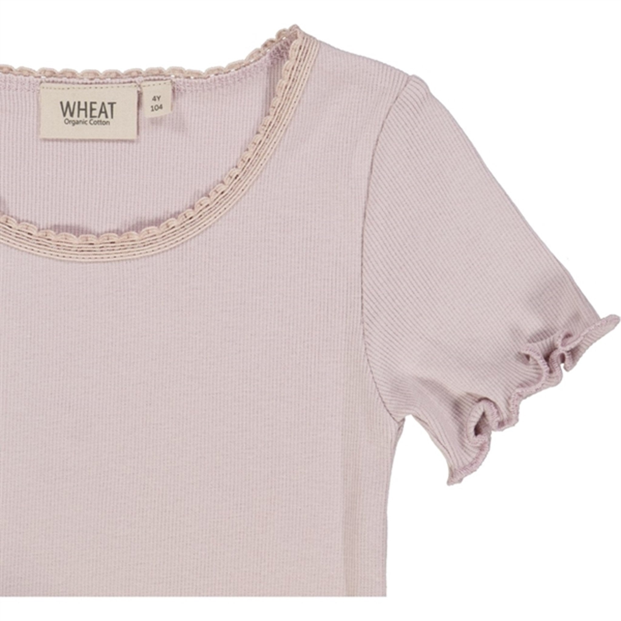 Wheat Soft Lilac Rib Lace T-shirt 2
