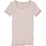 Wheat Soft Lilac Rib Lace T-shirt