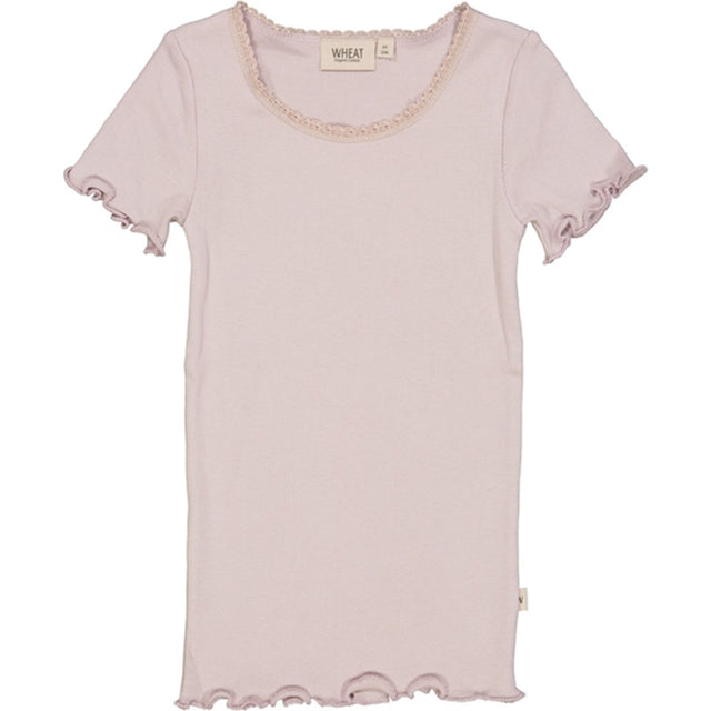 Wheat Soft Lilac Rib Lace T-shirt